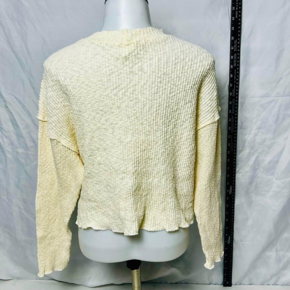 By Together + Collection*Cream Ribbed Mock Neck*Long Sleeve Sweater* Size M - Picture 3 of 10